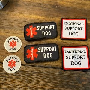 Emotional Support Service Dog Patches - Lot of 6